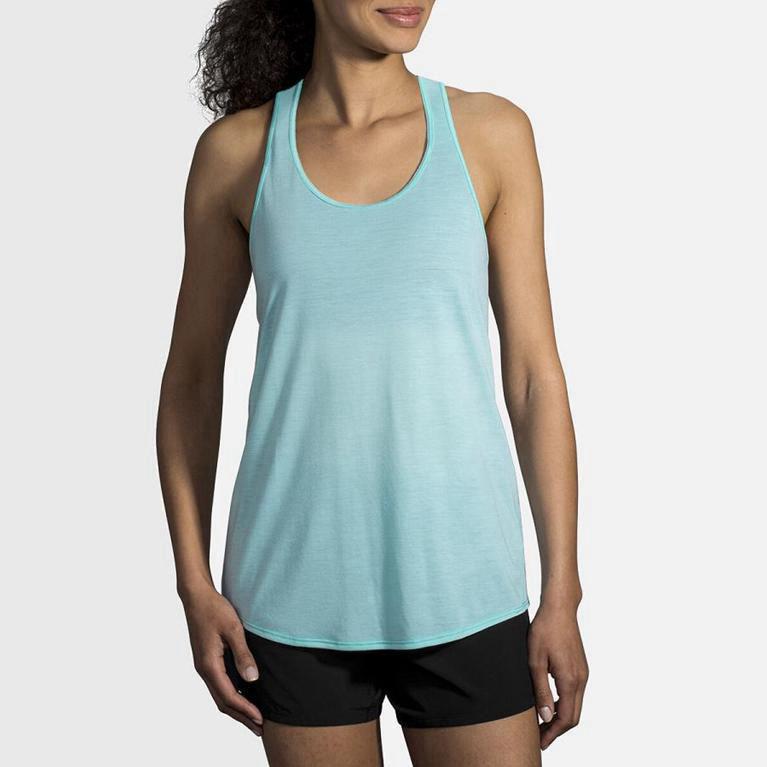 Brooks Distance Womens Running Tank Top - Blue - Philippines (789536IFW)